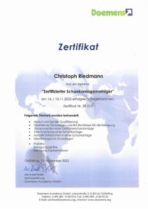 Zertifikat Schankanlagenreiniger Zertifikat Schankanlagenreiniger